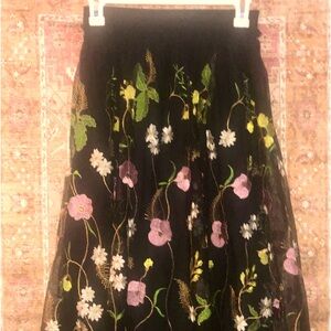 Women Sheet A-Line Black Tulle Skirt with slip underneath